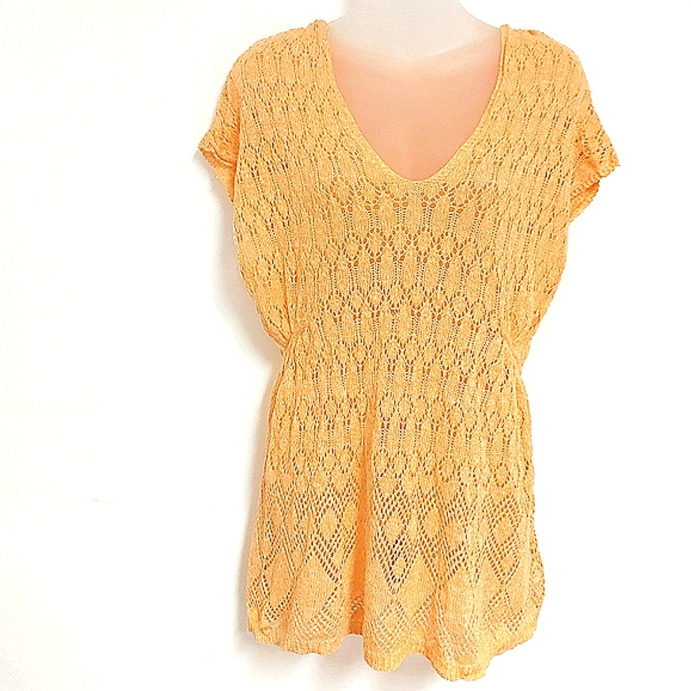 NWOT Moth Brand Peach Hooded Knitwear Top, Size XS